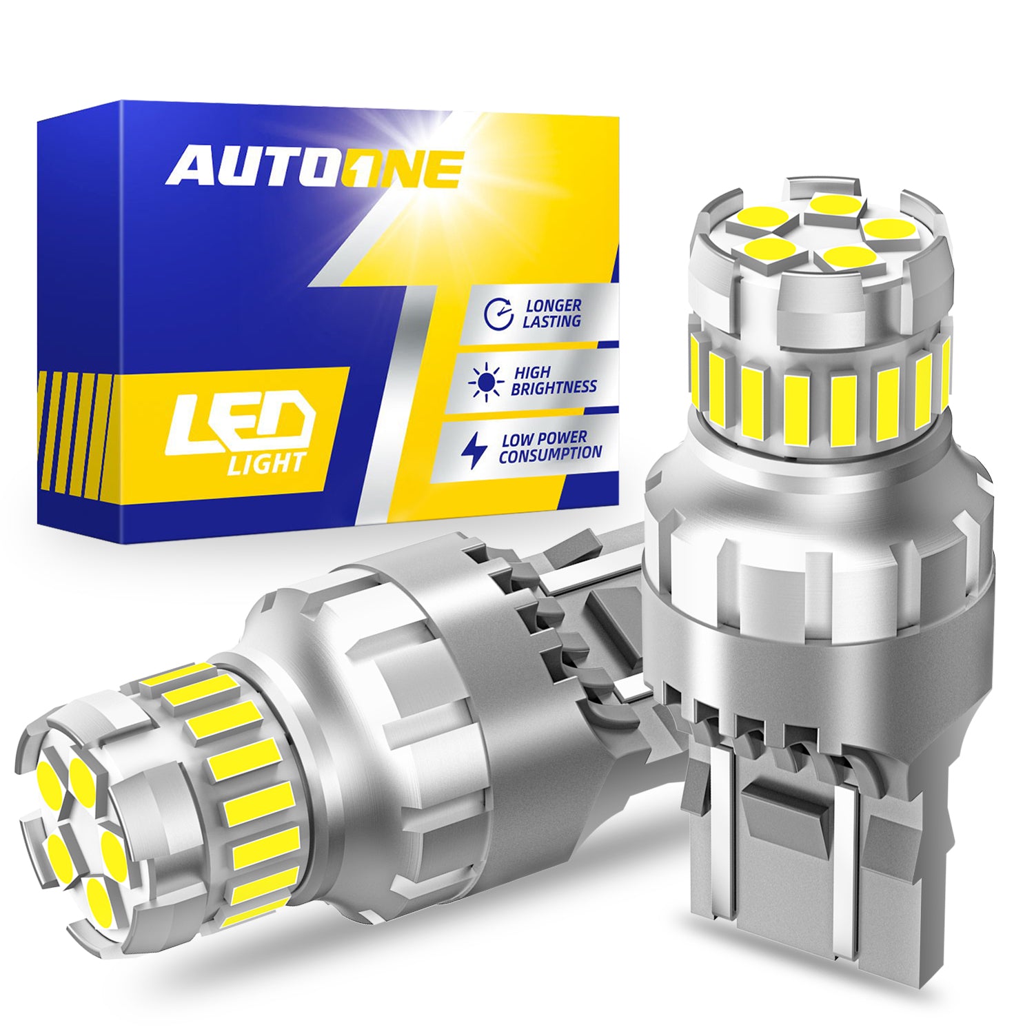 autoone.top 7443 W21W LED Brake Light Bulb 6500K White 2pcs