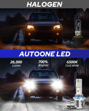 Autoone Fog Light Bulb AUTOONE 9012 HIR2 LED Fog Light Bulbs, 22,000LM with Cooling Fan