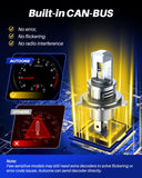 Autoone Fog Light Bulb Upgraded H4/9003/HB2 Fog Light Bulbs 32000LM with Fan 6500K White