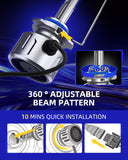 Autoone Headlight Bulb 2024Newest 9005 HB3 LED Fog Light Bulbs 900% Brighter 6500K White with Turbofan 2PCS