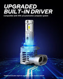 Autoone Headlight Bulb 9005+H11 LED Headlight Bulbs Kit 40000LM 6500K White 4 PCS (2 pairs)