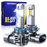 AUTOONE 9012 HIR2 LED Headlight Bulbs, 24,000LM with Cooling Fan, 6500K Diamond White