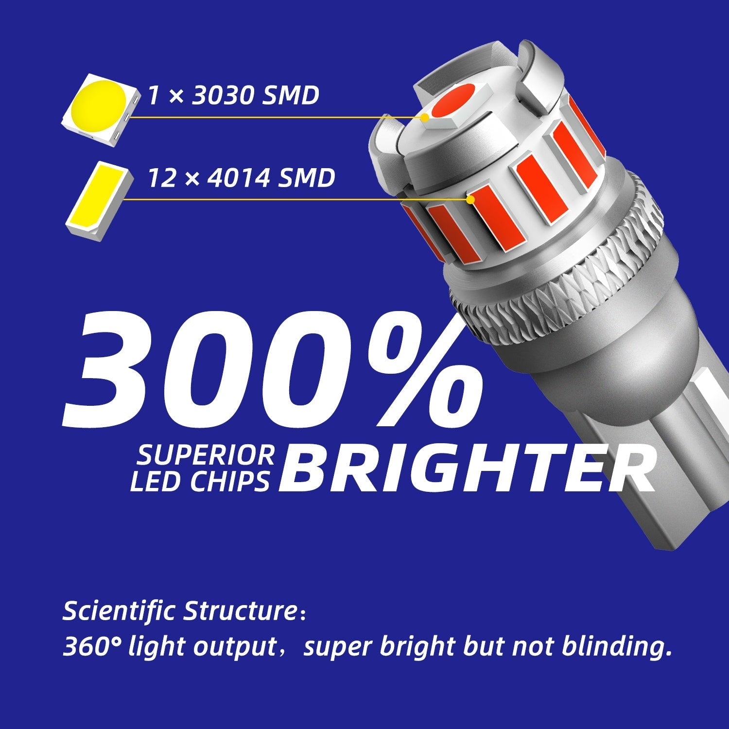 T10 168 194 Ampoules LED 6000k Blanc.w5w 2825 Ampoule LED 12V 2w Super  Bright