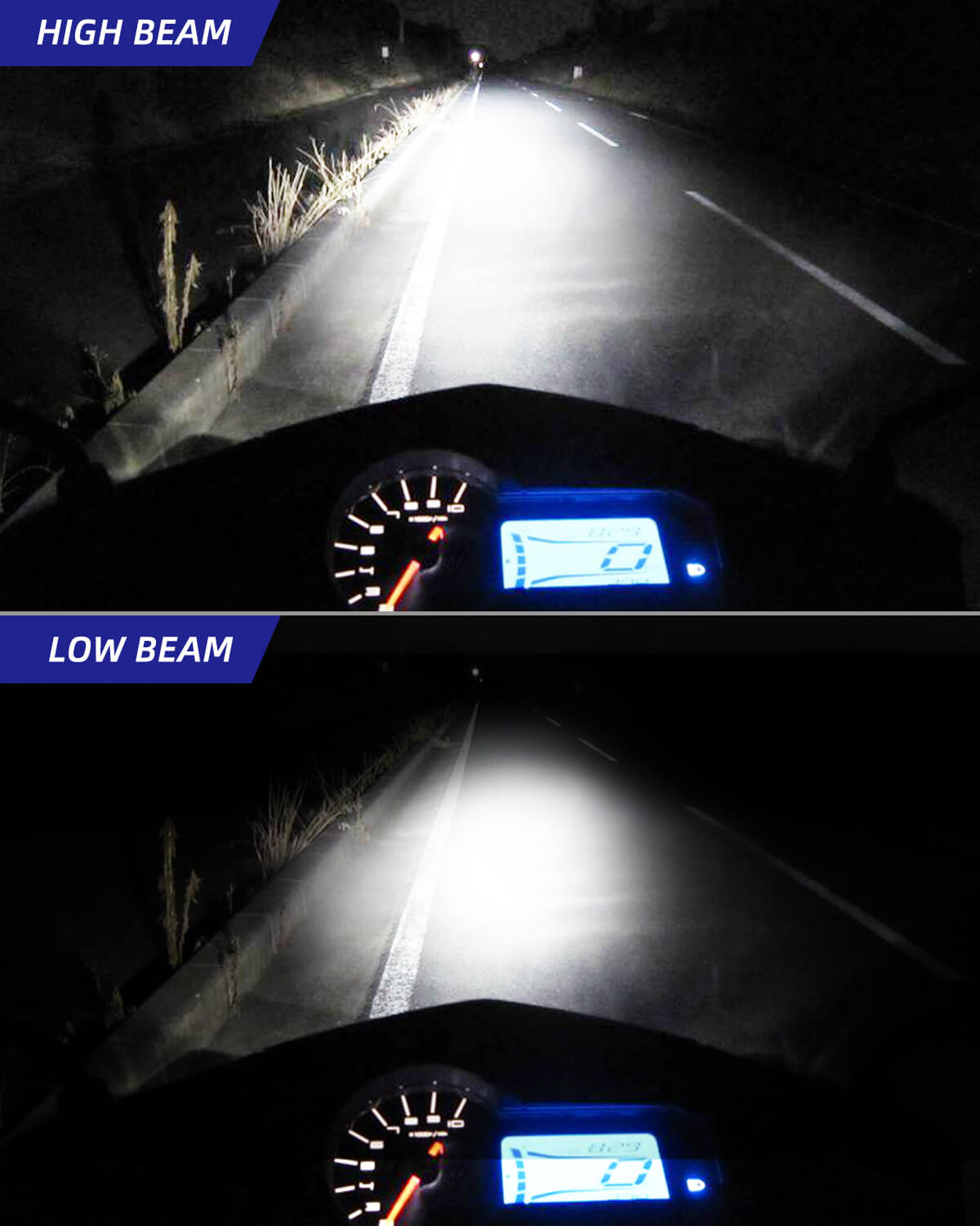 H4 LED Headlight Bulb Motorcycle, 9003 HB2 LED Light 6000K White for H —  AUXITO